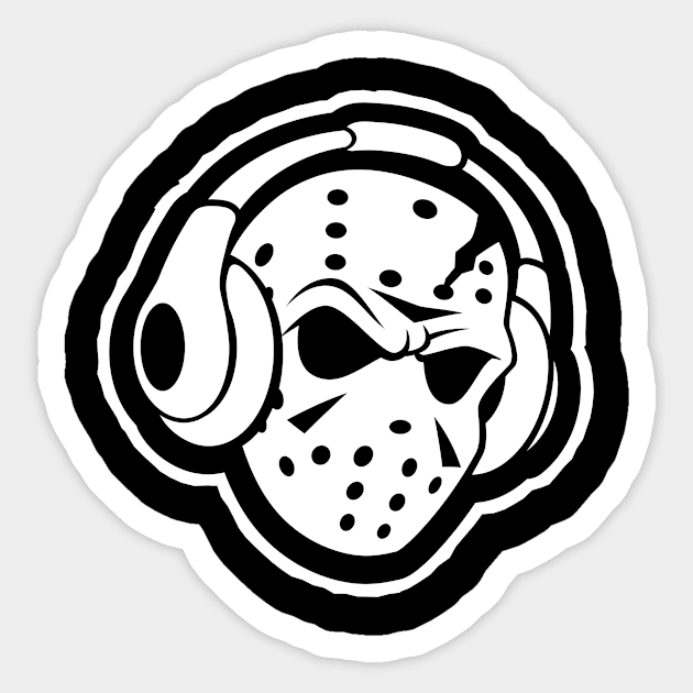 Necronomicast Hockphones B&W Sticker by Necronomicast